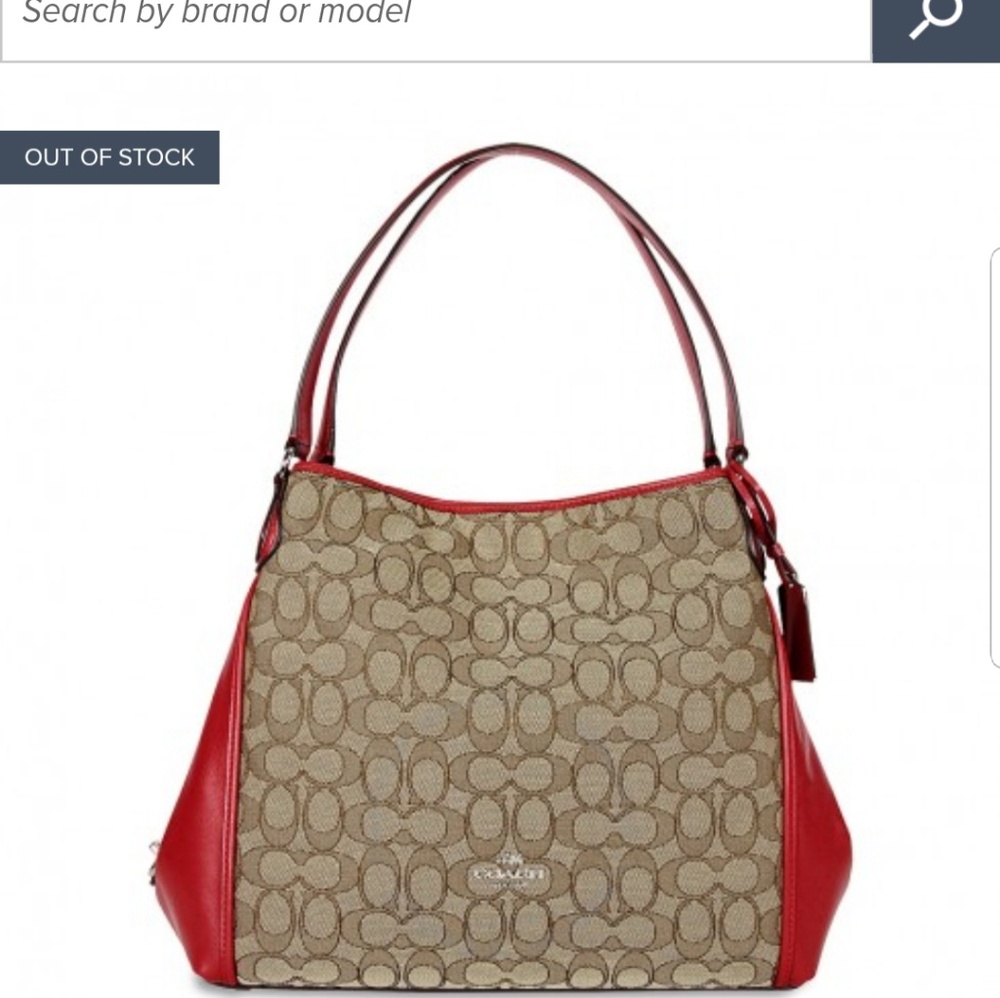 NWOT Coach Edie Signature Jacquard Shoulder Bag